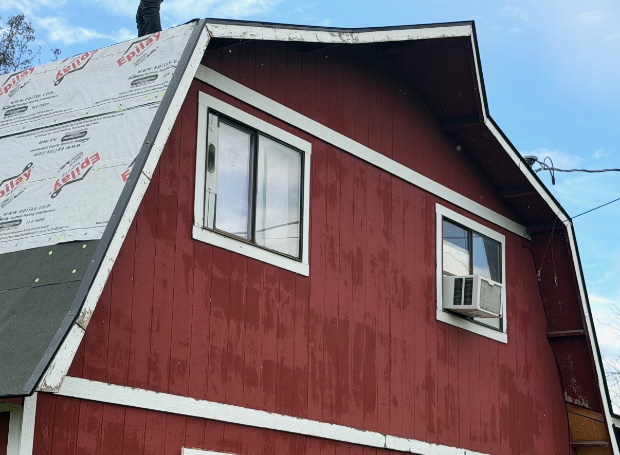Synthetic underlayment installed on a residential re-roof project